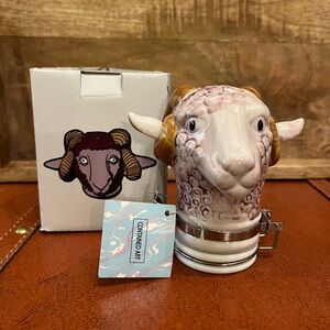 Contained Art Porcelain Storage/Stash Jar RAM 100 ML Airtight NIB Oddity 4” Tall